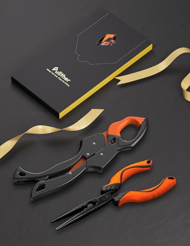 Image of Fish Gripper 9.2 inch,Muti-Function Line Cutter Fishing Pliers, Saltwater Fishing Tool Kit,Fishing Gear with Fishing Lanyard