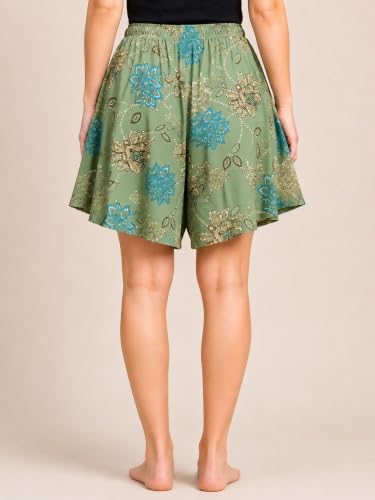 Image of B STORIES Women's Viscose Printed Lounge Culotte Shorts (Pack of 2)