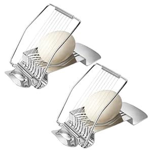 Eierschneider Edelstahl, 2 Stück, 15 x 8.3 cm, Küchenhelfer für hartgekochte Eier, rostfreier Stahl, einfach zu reinigen