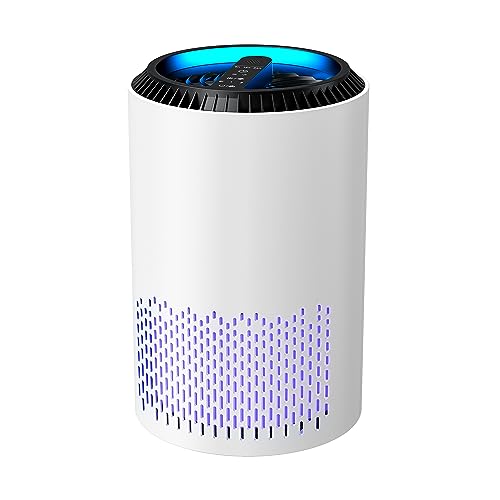 Purificatore D' Aria Portatile Air Purifier Con Filtro Hepa H13 22 Watt Elimina Odori Pollini Polvere Con Timer Ideale Per Camera Da Letto Soggiorno Bagno Ufficio Seminterrato 20 Mq Bianco