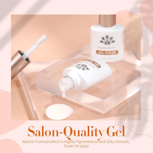 BORN PRETTY Milky White Gel Nail Polish 10ML Natural Gel Polish Set Translucent French Nail Design Nude Color Soak Off U V Gel Polish Nail Art Gel - Image 7