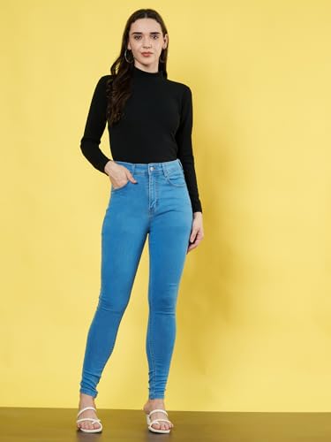 Image of Istyle Can Solid HIgh Neck Full Sleeve Stretchable Slim Fit Top for Women | Tops for Women | high Neck top for Women | Winter Tops for Women