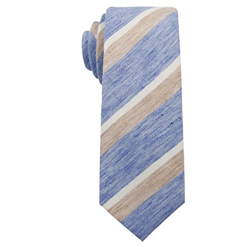 Image of Mantieqingway Mens Skinny Ties,2.56 inch Cotton Neckties Striped Plaid Ties for Groom Groomsmen Wedding Party Christmas
