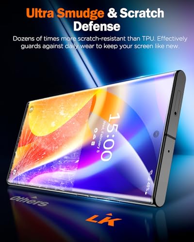 Image of LK 2 Pack for Samsung Galaxy S23 Ultra Screen Protector Flexible Tempered Glass[GAME-CHANGER][12FT Military Grade Shatterproof] Bubble-Free Film for Cell Phone s23 Ultra, Speakerphones