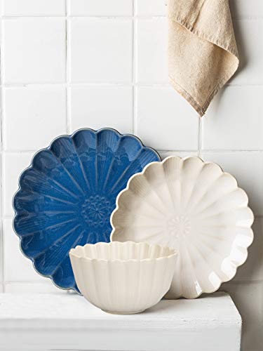 Mdzf Sweet Home 8.5-Inch Ceramic Dinner Plates Set, Pasta Serving Plates, Dessert Dishes Unique Tableware Set Of 4, White #TOP5