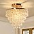 FRIXCHUR 11.8" Crystal Chandelier Gold Crystal Flush Mount Ceiling Light 5 Tiers Raindrops Crystal Pendant Lighting Fixture for Bedroom Hallway Living Room E26 Base