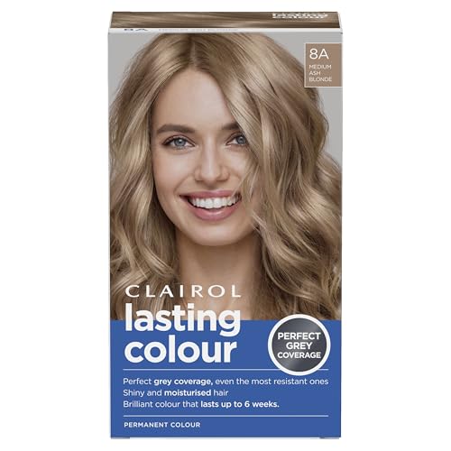 Clairol Lasting Colour Permanent Hair Dye | Ideal Grey Coverage | Shiny and Moisturised Hair | 8A Medium Ash Blonde