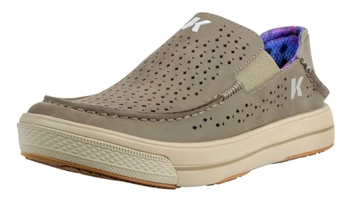 Korkers Men's Leather Fish Moc Vented Rainbow Trout w/Fixed Kling-On Deck Soles