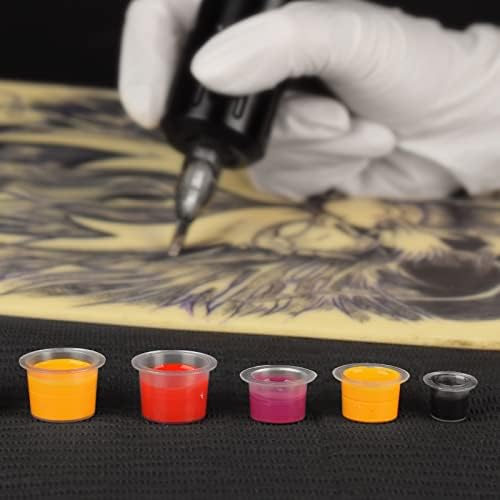 ATOMUS 300Pcs Tattoo Ink Cups Mixed Small Medium Large Size Disposable Ink Cups Tattoo Pigment Caps Holder Container Tattoo Supplies