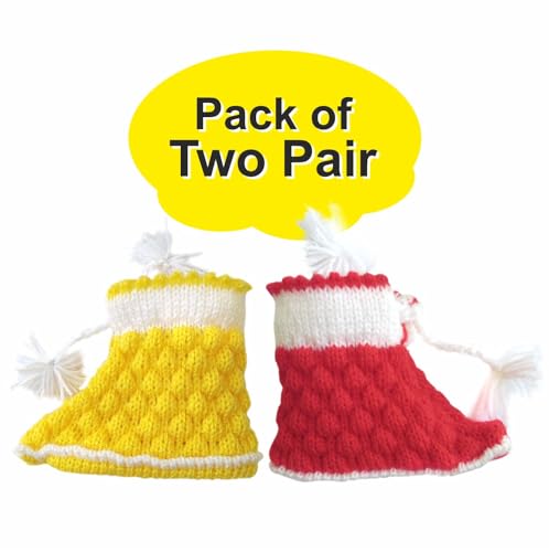 Image of Woolen Knitted sock for winter /Winter socks for newborn babies Soft Woolen Socks(Multicolor, 3-6 Months) Pack of 2
