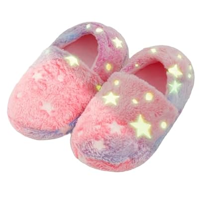 Kids Fuzzy Slippers Luminous Glow in the Dark f...