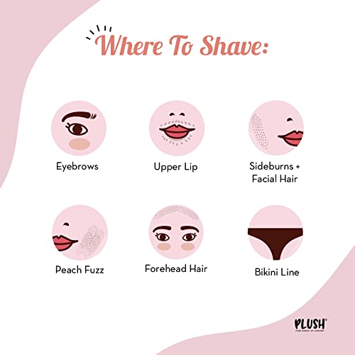 Plush Face and Eyebrow Razor for Women | For Painless and Instant Facial Hair removal at Home & All Natural Shaving Gel for Women with Aloe Vera & Vitamin E Extracts | Free from Sulphates & Parabens 2