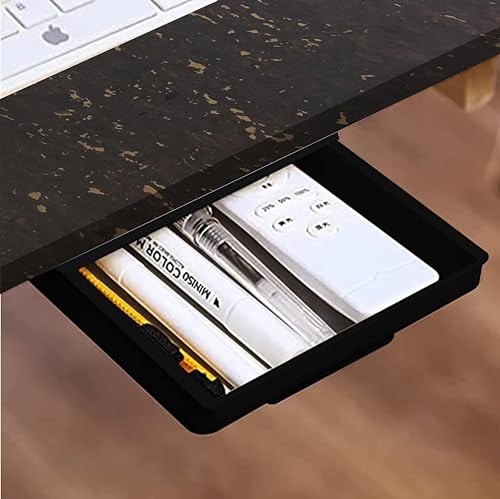 Image of QARA Wooden 16 X 24 Inch Wall Mounted Foldable Table | Wall Mount Table | Wall Laptop Desk With Drawer (Black)