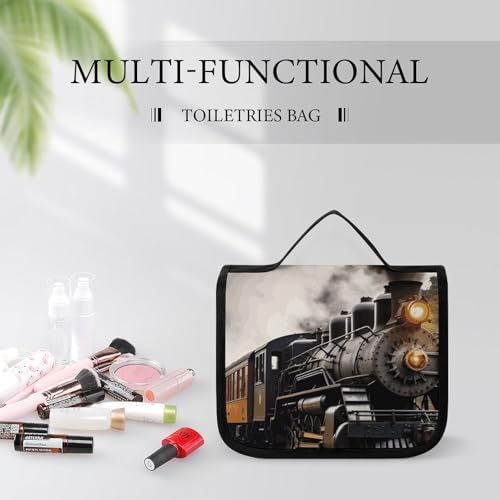 Trousse de toilette train à vapeur blanche étanche pour voyage 22cm