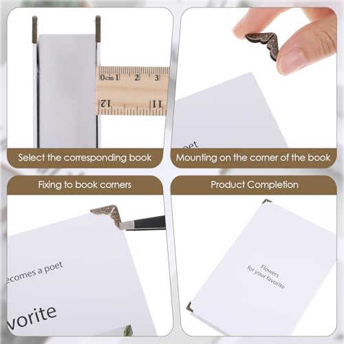 Image of Xinjoduz 150PCS Book Corner Protectors, Metal Photo Corners Vintage Book Corners Covers Iron Corner Triangle Corner Protector Decorative for Scrapbooking Photo Album Notebook Menu File Folder (Bronze)