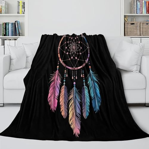 Couverture lit super douce flanelle carillons plume 3D