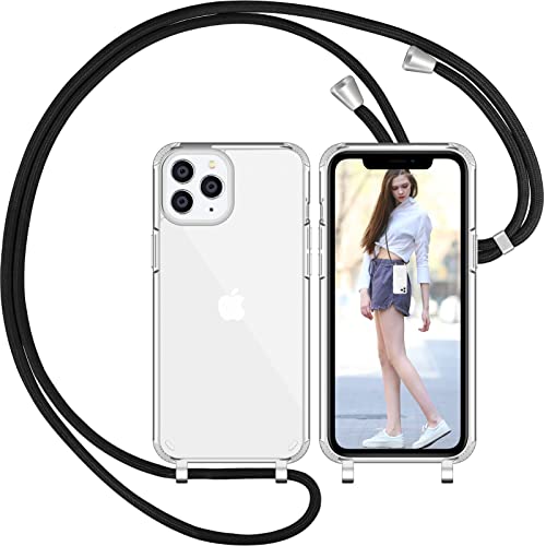 Fundas Iphone 11 Pro Max Guess Nupcknn Funda con Cuerda para iPhone 11 Pro , Anti-Choque Anti-arañazos Carcasa Transparente Silicona Case con Correa...