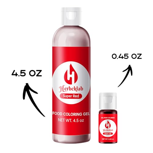 Image of Red Gel Food Coloring - 4.5 oz Professional Grade Concentrated Food Dye, Gel Based Coloring for Icing, Baking, Cake Decorating & Cookies