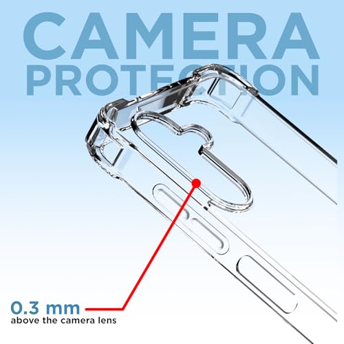 Image of Amazon Basics Back Cover for Samsung Galaxy M16 5G PC + TPU Clear Transparent Raised Edges Shockproof Protective Phone Bumper Case(Transparent)