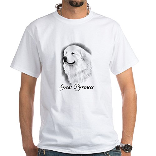 CafePress Great Pyrenees Headstudy 100% Cotton T-Shirt, White