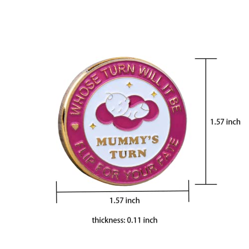 Image of New Dad Mom Gifts Funny Decision Making Coin, New Parent Mummy Daddy Pregnancy Women First Time to be Moms Dads St.Patrick's Day Easter Birthday Gifts Double Sided