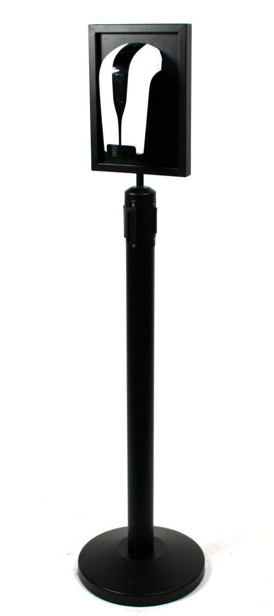 Desinfektionsständer Desinfektionsspender Hygienestation schwarz 500ml 110cm mit Plakathalter und Absperrseil