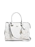 GUESS Women's Arianna Box Satchel Cement Handbag