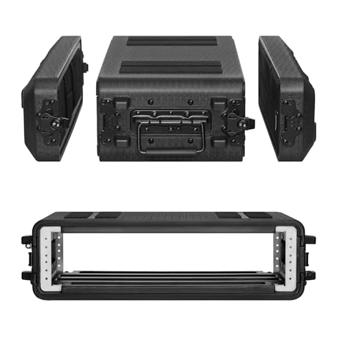 ECGOIOE 2U Rack Case Shallow 12' Depth, 19' Rackmount Flight Cases Easy Installation Portable Carry...