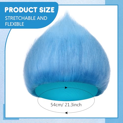 Image of Geyoga 2 Pcs Funny Wig Crazy Hair for Halloween Party,Light Blue | Funny Colorful Wig Adults Use, Unisex Funky Hairband, Halloween Mardi Gras Cosplay Costume Party Accessories