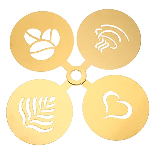 Cabilock Professional Coffee Foam Art 4 Designs Latte Art Stencils Cappuccino Sprinkle Tool Easy and Girls-Friendly