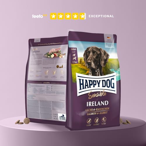 Happy Dog 03535 - Sensible Ireland Lachs und Kaninchen - Trockenfutter für ausgewachsene Hunde - 1 kg Inhalt