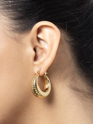 Image of Scintillare by Sukkhi Excellent Stainless Steel Round Hoop Earring Jewellery for Women & Girls|Anti Tarnish Jewellery|Gifts for Wife Girlfriend Mother Sister