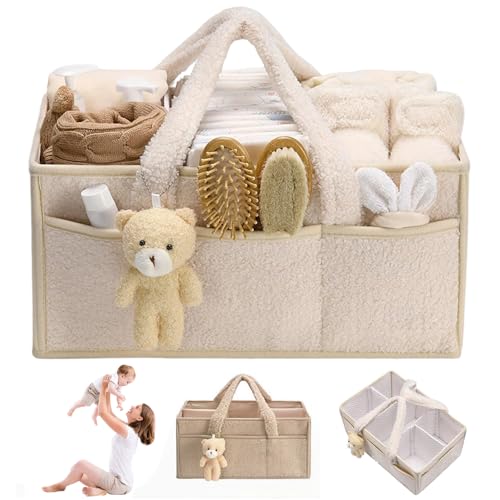 KUWUNG Wickeltasche Organizer, Tragbarer Wickelorganizer mit Fächern & Griffen, Windel Organizer Unterwegs, Wickel Organizer für Unterwegs