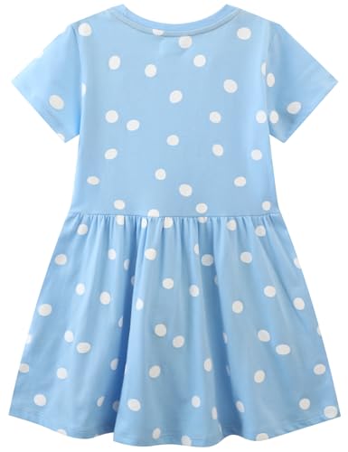 Hongshilian Toddler Girls Cotton Casual Dress Summer Playwear Short Sleeve Shirt Dresses2