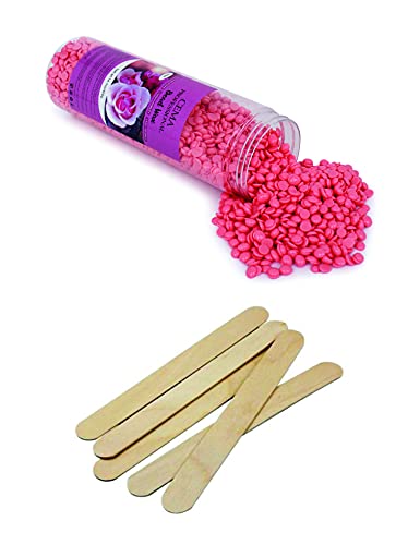 Image of CEMA Professional White Chocolate Bead Wax, 400g, High Flexibility, Stripless (400 Grams, Rose Wax)