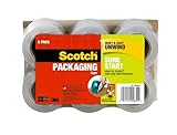 Scotch Sure Start Packing Tape, Clear, Quiet Unwind and Easy Start, 1.88 in. x 25 yd., 6 Tape Rolls