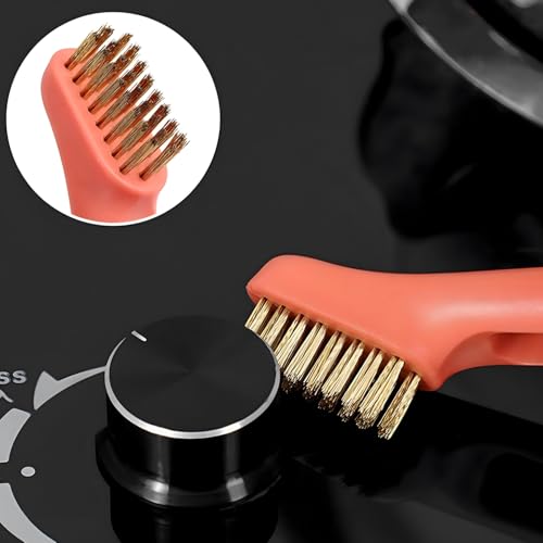 Image of Oblivion Mini Wire Brush for Cleaning 3 Pc - Wire Brush Set with Brass, Nylon & Stainless Steel Bristles, Cleaning Brushes for Gas Stove, Burner, Tiles, Tap Rust Removal, Welding Slag, Paint & Dirt
