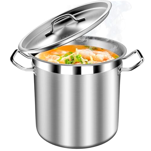 Comparison: Best 20 Qt Stock Pot 11 STOCKPOT 20 Quart Soup Pot with Lid – Stainless Steel Stock Pot, Heavy Duty Cooking Pot for Soup, Pasta, Stew – Induction & Oven Safe, Commercial & Home Use