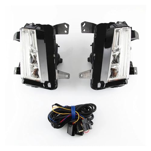 XCZPRKMXY LED DRL Daytime Running Light Front Fog Lamps with Turn Signal Assembly Accessories Compatible with Cadillac XT5 2017 2018 2019