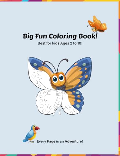 Big Fun Coloring Book: Cute Animals, Birds & Kids: 36 Adorable Drawing & Illustrations for Endless Creativity! image 2
