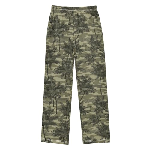 Boys' Pants Camouflage Thropical Palm Leaf Long Bottoms Jogger Pants Elastic Waist Trousers with Pockets S-XL - Main Image