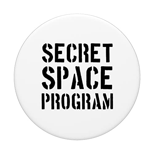 Secret Space Program for Alien and UFO lovers PopSockets Swappable PopGrip, Black - Image 3