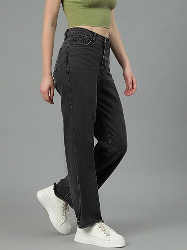 Image of KOTTY Mid Rise Regular Fit Jeans - Tailored Straight Leg Look for Women