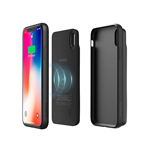 Romoss [3 en 1] Cubierta de batería extraíble Phone X + Cargador de inducción Qi Compatible con iPhone Samsung + 4800mah Batería Externa para Phone [Ganador del Premio Red Dot Design 2018]