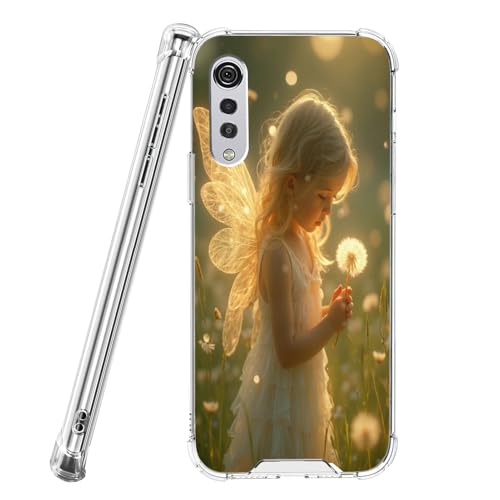 Xioolia Funda transparente compatible con LG G5 G6 G7 ThinQ G8 ThinQ G8X ThinQ G8S/G8S ThinQ K4 2017 K7 X210 K8 K8 2017 K10 2016/k10 K10 2017 K20 2019 con Angel-CQ11 1 protección de cuatro esquinas
