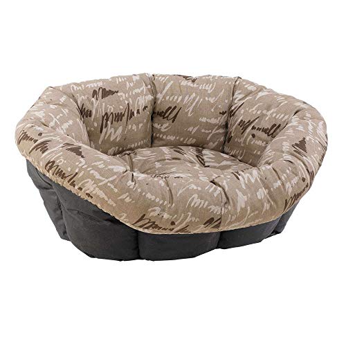 Ferplast Ersatzpolsterung für Hunde- und Katzenboxen, gepolstertes Kissen für Kunststoffboxen (Nicht im Lieferumfang enthalten), waschbar, verstellbar, 85 x 62 x 28,5 cm (Höhe), Farbe: Braun
