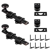 Tandefio 2 Pcs Dutch Door Bolt 4 Inch Surface Bolt Sliding Door Locks Hardware Solid Brass Latch, Attic Latch for Dutch Slide Barn(Bronze)