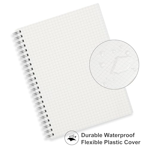 Image of A5 Graph Paper Notebooks, 5.5 x 8.2 inches, GRID Book,100 GSM Premium Paper, 480 Pages, Waterproof Cover, Set of 3 (Grid)