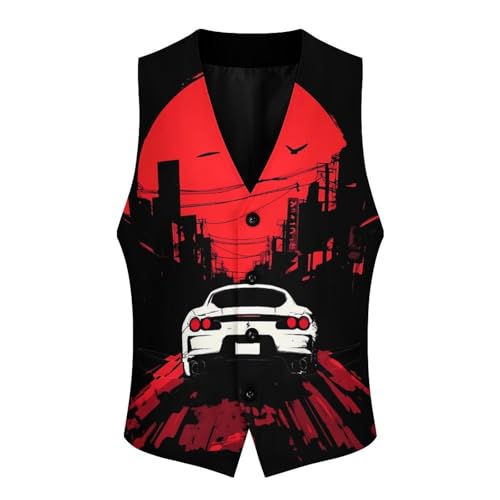 Japan Motorsport-Car Men's Suit Vests Dress Vest V-Neck Waistcoat Slim Business Formal with Pocket4