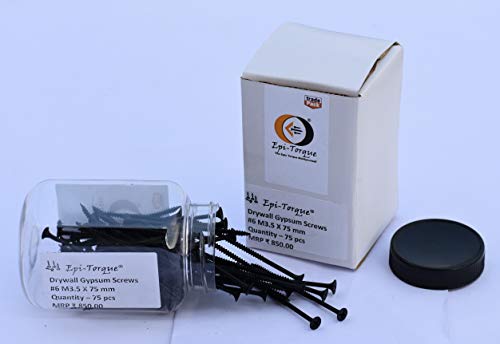 Image of Drywall Gypsum Black Screw Sharp Point Size #6 M3.5 X 75mm (Pack of 75 Pcs)